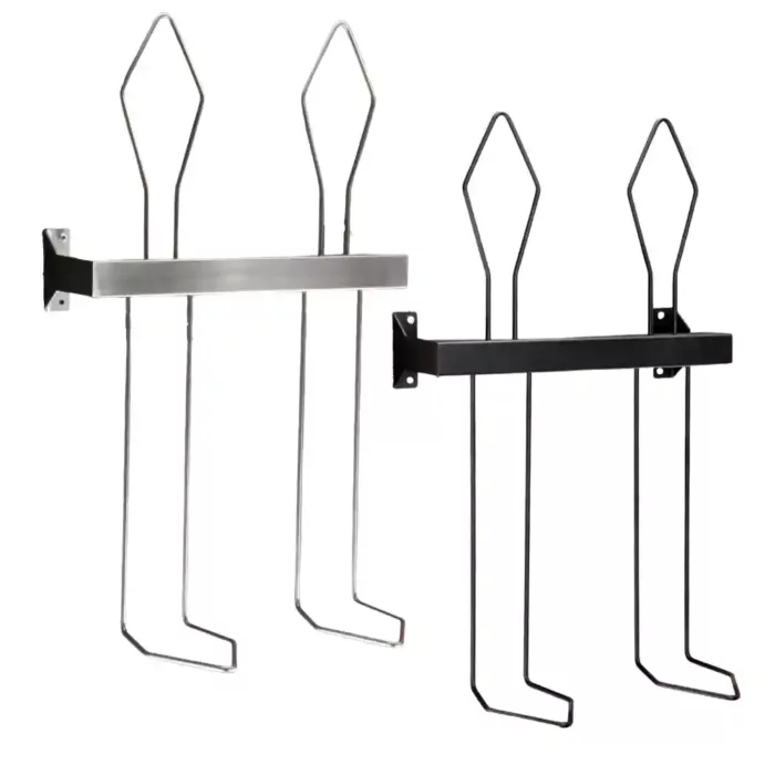a set of shin-guard and boxing glove racks on white background